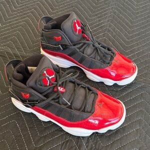 Nike Air Jordan 6 Rings Fitness Red Black White Men Size 9.5 Sneakers